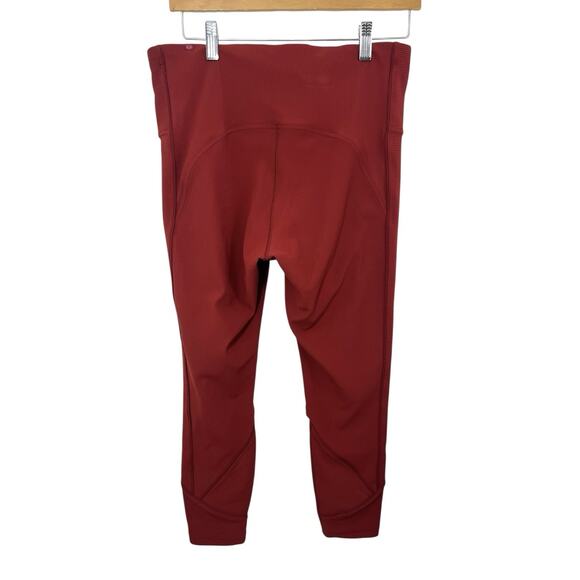 Lululemon Athletica Women's Daily Lineup 7/8 Red Ribbed 12 Legging Tight Gym - Picture 3 of 11